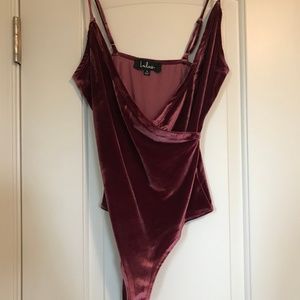 Dusty Rose Velour Body Suit